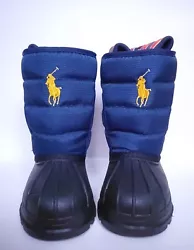 Ralph Lauren Navy Blue Toddler Lined Hook & Loop Winter Snow Shoes Boots US 6.  Brand new boots, never worn! Stored in...