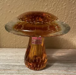 This is a Vintage Viking Art Glass Mushroom 3” MidCentury Glass Paperweight. Please view the pictures. Pictures act...