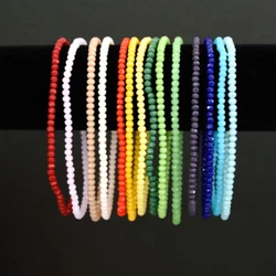 Slip on this artisan crafted ankle bracelet with very unique crystal beads. Each ankle bracelet is a solid color with a...