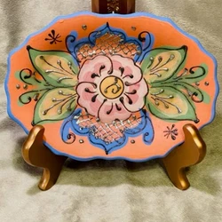 One flaw in the stoneware noted. All decorative paint intact without chipping. Not intended for use with food, for...