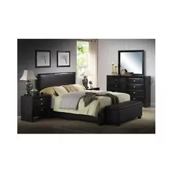 ThisPlatform King Size Bed features an Elegant Faux Leather Queen headboard, footboard and rails Bed set. It will make...