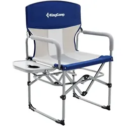 KingCamp camping chair with table is also known as the directors chair. Compact and portable, its great for the next...