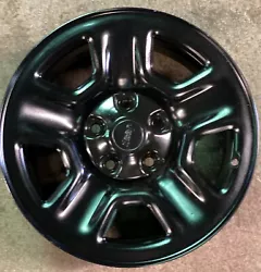 Wrangler 2007 - 2023. THIS IS FOR ONE POWDER COATED BLACK OEM JEEP 17X7.5 5X5 BOLT PATTERN FIVE SPOKE STYLE RIMS....