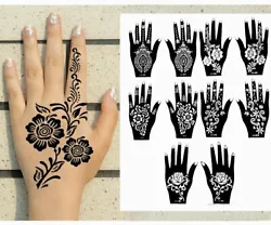 INSTRUCTIONS FOR HENNA STENCIL TATTOOS. Apply henna body paint to skin showing through the stencil. A perfect gift idea...