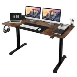 ● Ergonomic Sit-Stand Desk: The height adjustable desk can go up and down in a height range of 28.5