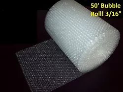 50 Foot Roll of Bubble Wrap®. Bubbles are Small Bubble, 3/16