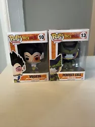 Funko Pop! Vegeta #10 & Perfect Cell #13 Dragon Ball Z. Please see photos for description. Took a picture of every...