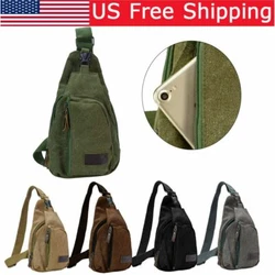 Color: Black, Grey, Army Green, Coffee, Khaki. Material: Canvas. 1 x Chest Bag. The strap is adjustable, fit both...