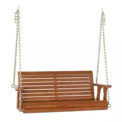 Attach importance to this 4ft Cedar With Iron Chain 500lbs Double Wooden Swing! This comfortable swing is built to last...