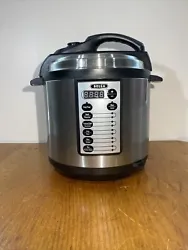 BELLA M-60B23G 10-In-1 Multi-Use Programmable 6 Quart Pressure Cooker. Picked up from local estate sale tested and top...