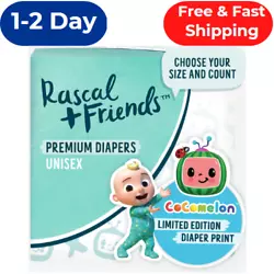 Rascal + Friends. Disposable Baby Diaper Type Double leak guards for extra protection against sneaky leaks. Stretchy...