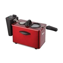 Friteuse électrique 3 litres. Joli motif couleur rouge. Résistance et intérieur amovibles. Capacité en huile : 3,5...