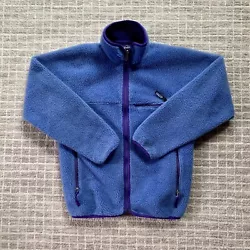 Mens Vintage Patagonia Deep Pile Fleece Jacket Retro X Blue Size Medium. In great used condition.