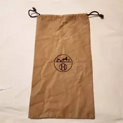 Authentic HERMES Paris Brown Velour Dust Cover Storage Bag 15.5 x 8.75 in.  See photos for condition and measurements.