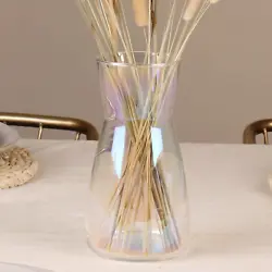 Color: Crystal Irised Clear Vase. (NOT INCLUDE FLOWERS). Ins Style Glass Flower Vase: The unique shape makes the vase...