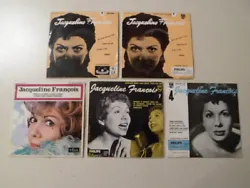 Collection de 5 disques 45 tours de Jacqueline François. Envoi rapide et soigné.