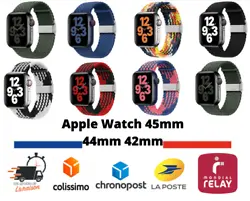 Compatibles Modèles】Youmaofa réglable tressé bracelet de montre Apple est compatible avec Apple Watch SE, séries...
