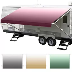 Size:12/14/15/16/17/18/20/21FT. ✅Both Polyrods are sewn in, making this the easiest RV awning fabric to install. No...