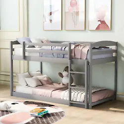 ④[Safety Design for Kids] Our low bunk beds is finish in layers for a smooth, flawless surface. This bunk bed with...