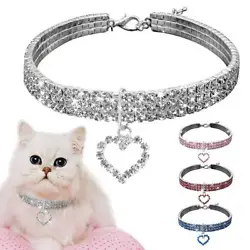Rhinestone Puppy Dog Collars Jeweled Crystal Kitten Cat Necklace Charm Pendant Accessory For Dogs Cats. 1 Pet Necklace....