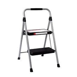 The two-step Household Folding Steel Step Stool is a high priority for all families. Slip resistant step tread. 225 LBS...