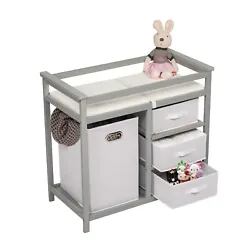 ⭐ Safe and Practical: Safety rails are installed around the changing table to protect the baby from turning over. ⭐...