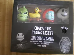 Nightmare Before Christmas character string lights. Has 8 LED light heads. Original movie music 