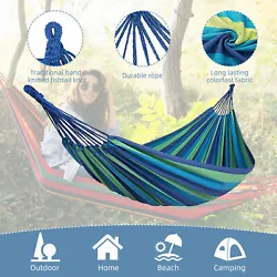 Canvas Camping Hammock Canvas Swing Beach Outdoor Patio Garden Hanging Chair Bed. Just take3 minutes to finish the...