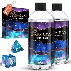 Bsrezn Clear Epoxy Resin 24OZ Kit, Crystal Clear Hard Casting Resin and Hardener Resina Epoxica Transparente 2 Part...