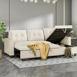 ✨【 Reversible Pull Out Trundle Bed 】 This sofa bed can be used as sofa and bed, when you need a bed ,you just...