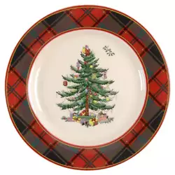 Spode Christmas Tree (Green Trim) Accent Salad Plate Green.