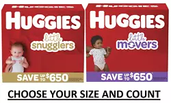 Huggies Little Snugglers Diapers (Choose Your Size). Huggies Little Movers Diapers (Choose Your Size). Newborn - 144 Ct...