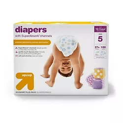 Feel at ease knowing up & up™ diapers have a gentle-touch dryness liner that is clinically proven gentle and...