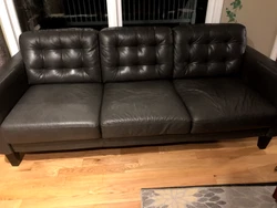 Used but in good condition.  No holes or tears.  All leather