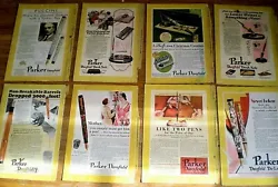 Lot of 8 original magazine ads, 1926 to 1931. All were the back covers for the magazine, so they received more than the...