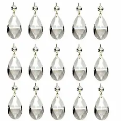About ProductsThis Beautiful Collection of 15 High Quality NEW Faceted Clear Teardrop crystal Glass Prisms can be used...