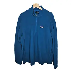 Patagonia Micro D Lightweight 1/2 Zip Fleece Pullover.  Mens large.  Greenish blue (close to a teal).  Photo 4 shows...