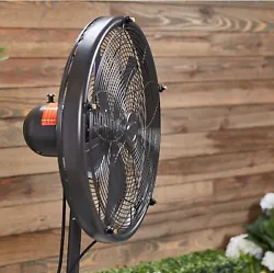 Use the 3-speed fan alone, or connect it to a standard garden hose for refreshing mist that lowers temperatures by 10...