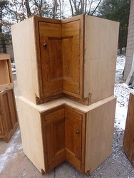 Custom made kitchen CORNER cabinet - with SALVAGED quartersawn oak. This cabinet was created for the base corner on...