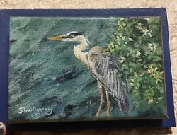 For sale is a small piece of art. This piece is acrylic on canvas and features a great blue heron in mangroves. This...