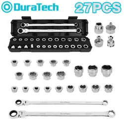 【MULTIFUNCTIONAL 27PCS WRENCH SET 】Enjoy a variety of options with our extra-long ratcheting wrench set. 2...