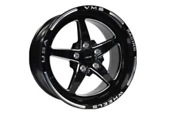 VMS Wheel 17X8 Black Racing Star 5 Spoke Rim 5X114.3 ET +35. BOLT PATTERN: 5X114.3. WEIGHT: 21LBS EACH. CENTER BORE:...