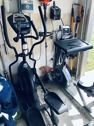 elliptical exercise machine used. Used but everything works. Missing one arm cover.