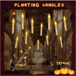Style Electric floating candles with wand. Special Features Christmas Floating Candles, Flickering Effect, Halloween...