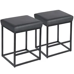 【Modern Designed Bar Stools】 : Thisbar stools are designed with soft durable leather square upholstered seat and...
