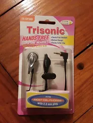 Trisonic 2.5mm Hands Free Cell Phone Headset - Brand New.[EB1] New in Package,  your getting exactly what is in the...