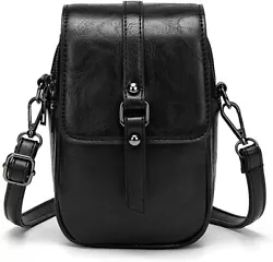 The crossbody phone bag is made of light and durable PU leather. - This leather bag can only be wiped and not washed....