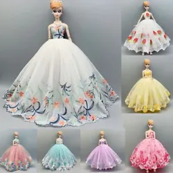 1/6 Doll Clothes for Barbie Dress for Barbie Clothes Floral Lace Wedding Dresses Party Gown Outfits 11.5