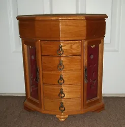 This listing is for a jewelry storage organization box. It is made of oak. Measures 15 inches tall X 12 inches wide X 7...