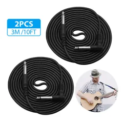 2 x 10FT Electric Guitar Cable. Fits: Electric Guitar and Bass. Good for practice/studio work, perfect for connecting...